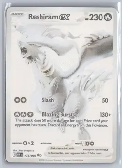 Reshiram ex 173/086 Holo Black White Rare White Flare Pokemon Near Mint - Image 1