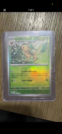 Leafeon (Master Ball Pattern) 005/131 Holo Rare Prismatic Evolutions Pokemon NM - Image 1