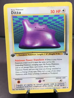 Pokemon TCG 1st Edition Fossil Non Holo Lot of 2 Cards - Ditto & Zapdos VTG WOTC - Image 2