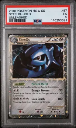 Pokemon TCG Steelix Prime 87/95 Unleashed Holo Ultra Rare PSA 5 EX - Image 1