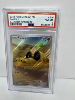 Pokemon TCG Sandile 216/198 Illustration Rare Holo PSA 8 - Image 1