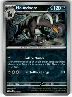 Houndoom 063/131 Common SV: Prismatic Evolutions Pokemon Reverse Holo Near Mint - Image 1