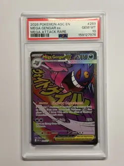 2026 Pokemon Ascended Heroes Mega Gengar ex Attack Rare #269/217 PSA 10 GEM MINT - Image 1