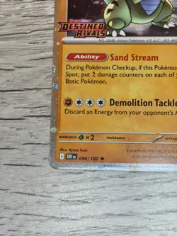 Team Rocket's Tyranitar 096/182 Pokemon Destined Rivals Stamped Prerelease NM - Image 4