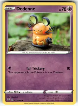 Dedenne 077/185 SWSH04: Vivid Voltage NM Pokemon Card TCG - Image 1