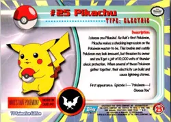 1999 Topps Pokemon Blue Logo Pikachu - Image 2