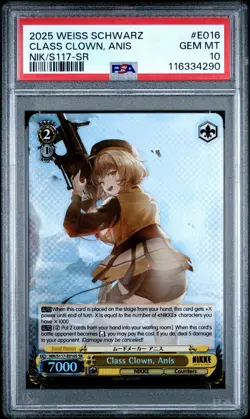 2025 Weiss Schwarz Nikke Class Clown, Anis SR E016 PSA 10 Gem Mint - Image 1