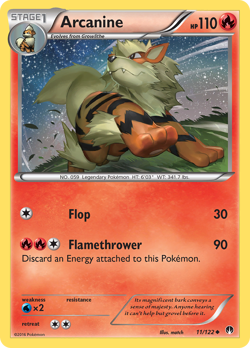 ARCANINE 11/122 UC BREAKPOINT POKEMON NM/M - Image 1