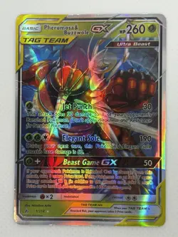 Pokemon Pheromosa & Buzzwole GX 1/214 Unbroken Bonds TAG TEAM Ultra Rare DMG - Image 1