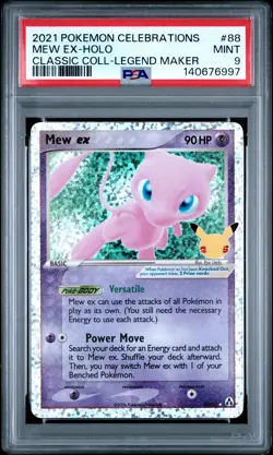 Pokemon Celebrations Mew EX Holo Legend Maker PSA 9 - Image 1