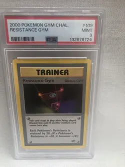 PSA 9 Pokemon Gym Challenge Unlimited Resistance Gym Non Holo Rare 109/132 MINT - Image 1