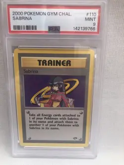 PSA 9 Pokemon Gym Challenge Unlimited Sabrina 110/132 Non Holo Rare MINT - Image 1