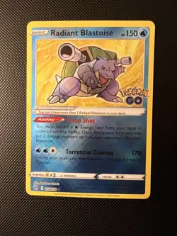 Pokemon TCG Radiant Blastoise 018/078 Pokemon Go Radiant Rare NM - Image 1