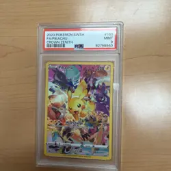 2023 POKEMON SWORD & SHIELD CROWN ZENITH #160 ALT FULL ART PIKACHU PSA 9 - Image 1