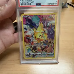 2023 POKEMON SWORD & SHIELD CROWN ZENITH #160 ALT FULL ART PIKACHU PSA 9 - Image 2