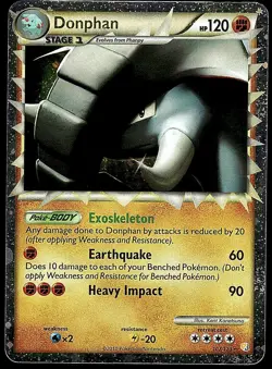 Donphan 107/123 Prime Rare HeartGold & SoulSilver Pokemon Moderately Played - Image 1