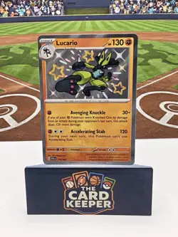 Pokemon TCG Lucario 174/091 Paldean Fates Shiny Holo Rare - Image 1
