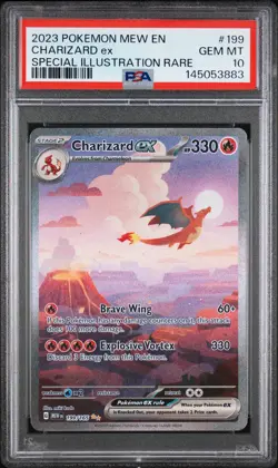 2023 POKEMON MEW EN-151 SPECIAL ILLUSTRATION RARE #199 CHARIZARD EX PSA 10 - Image 1