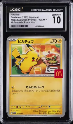 2025 POKEMON JPN MEGA EVOLUTION MCDONALD'S PROMO #020 PIKACHU CGC 10 GEM MINT - Image 1