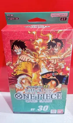 One Piece ST-30 Starter Deck EX Luffy Ace English Factory Sealed Bonus Pack - Image 1