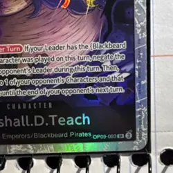 Bandai One Piece CCG Marshall D. Teach OP09-093 SR Holo Blocker Pirates - Image 4