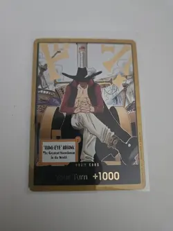 DON!! Card (Dracule Mihawk) (Gold) The Azure Sea's Seven Foil - Image 3