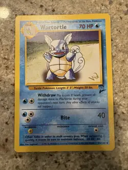 Pokemon TCG Wartortle Card 63/130 W Stamp Base Set 2 - Image 1