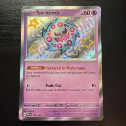 Spiritomb 158/091 SV: Paldean Fates Shiny Holo Rare Pokemon Card - Image 1