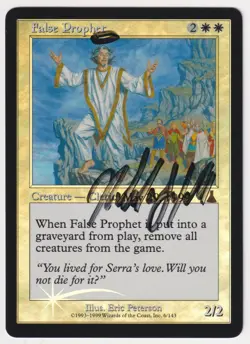 Richard Garfield Signed Altered FOIL False Prophet LP 1999 MTG Magic Misprint! - Image 1