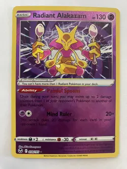 Pokemon TCG Radiant Alakazam Silver Tempest 059/195 Holo Radiant Rare - Image 1