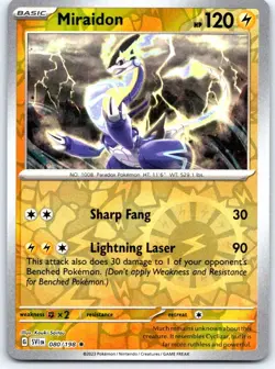 Miraidon 080/198 Rare Scarlet & Violet Pokemon Reverse Holo NM - Image 1