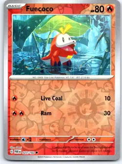 Fuecoco 023/182 Common Paradox Rift Pokemon Reverse Holo NM - Image 1