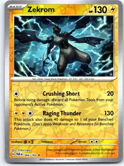 Zekrom 066/182 Rare Paradox Rift Pokemon NM - Image 1