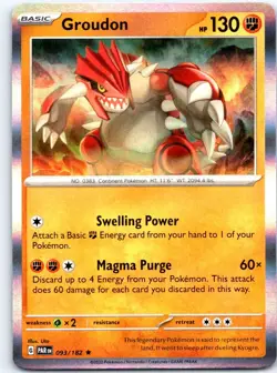 Groudon 093/182 Rare Paradox Rift Pokemon Holo NM - Image 1