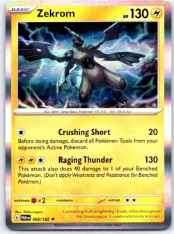 Zekrom 066/182 Rare Paradox Rift Pokemon Holo NM - Image 1