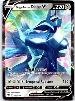 Origin Forme Dialga V 113/189 Holo V Rare Astral Radiance Pokemon Holo Near Mint - Image 1