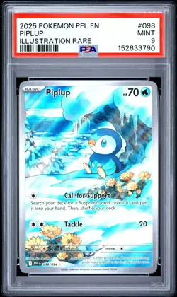 PSA 9 PIPLUP 098/094 ILLUSTRATION RARE PHANTASMAL FLAMES POKEMON 😍 - Image 1
