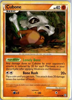 Cubone 60/102 Common HGSS Triumphant Pokemon Moderately Played - Image 1