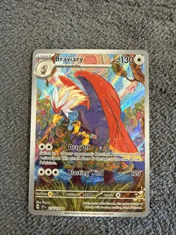 Pokemon TCG Braviary Illustration Rare Full Art Holo 214/191 Sv08 Surging Sparks - Image 1