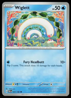 Wiglett 051/182 Common Paradox Rift Pokemon Near Mint - Image 1