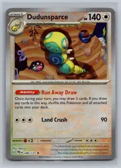Dudunsparce (Poke Ball Pattern) 080/131 Holo Prismatic Evolutions Pokemon NM - Image 1