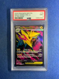 2025 POKEMON MEG EN-MEGA EVOLUTION ULTRA RARE #158 MEGA MANECTRIC EX PSA 9 - Image 1