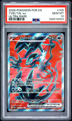 Yveltal ex Ultra Rare 105/088 Pokemon Perfect Order PSA 10 GEM MINT - Image 1