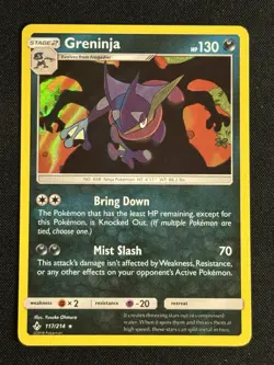 Greninja 117/214 Holo Rare Unbroken Bonds Pokemon Reverse Holo L2 - Image 1