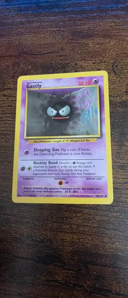 Gastly 50/102 Common Base Set Unlimited Pokemon Lightly Played - Image 1