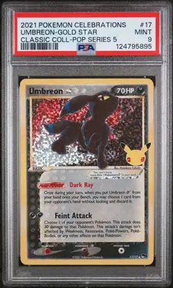 PSA 9 Umbreon Gold Star #17 2021 Pokemon Celebrations Classic Coll. NEW CERT! - Image 1