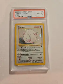 2000 Pokemon Base Set II Chansey Holo #3 PSA 6 Rare - Image 1
