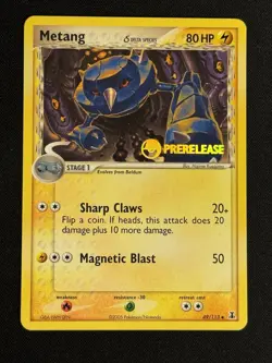 2005 Metang 49/113 EX Delta Species Pokemon Prerelease Stamped MINT - Image 1