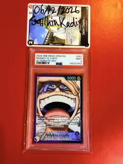 One Piece CCG Monkey D. Luffy OP09-061 Parallel Foil Leader English PSA 9 - Image 1