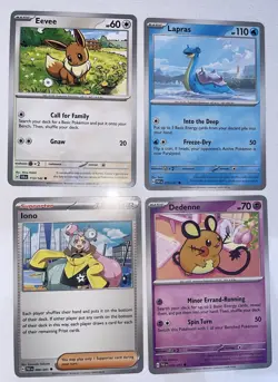 Cute Pokemon Card Lot- Lapras Iono Eevee - Image 1
